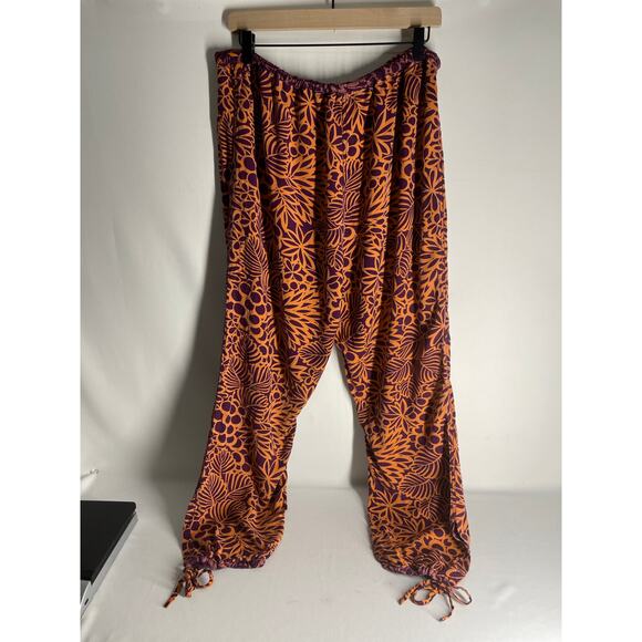 Sundance This is Paradise Drawstring Tropical Floral Printed Pants Size Large - Picture 6 of 6